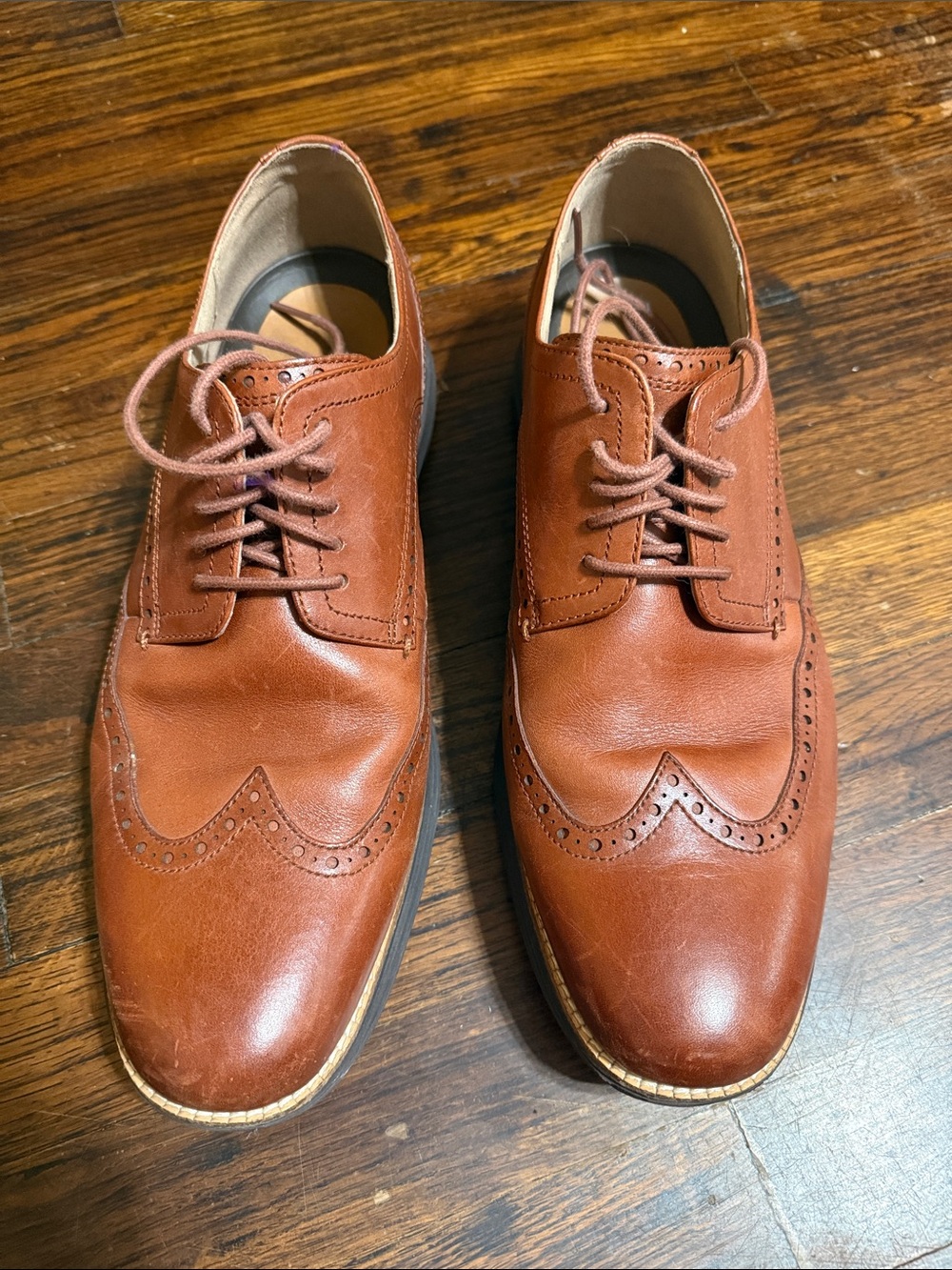 Cole Haan Men's Tan Leather Wingtip Oxfords
